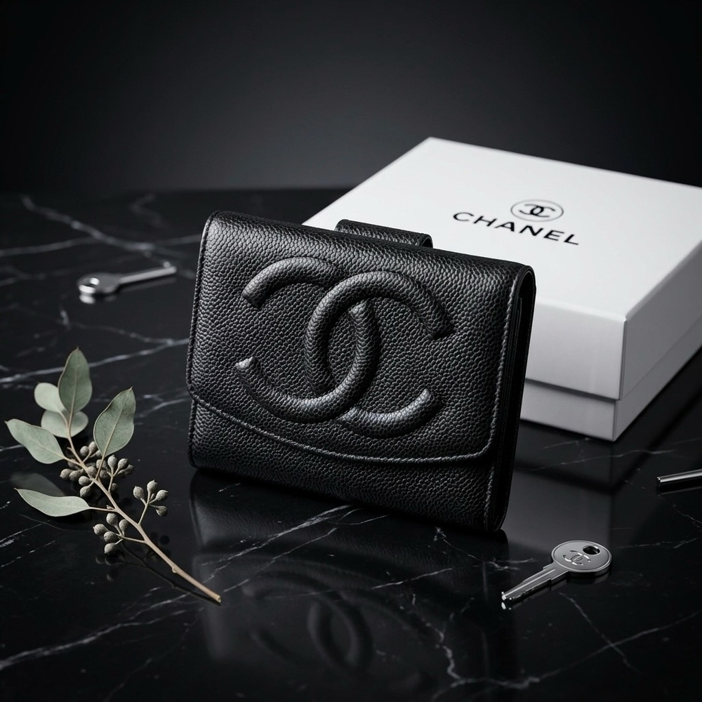 Chanel bifold black wallet in good condition. I never used. Still in ship box.